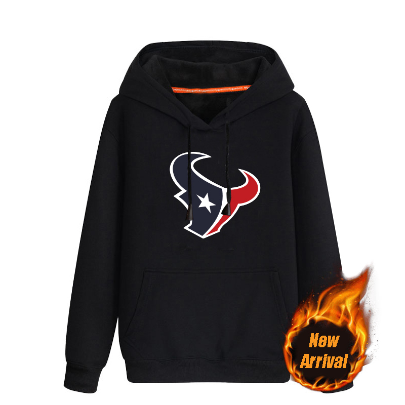 Men's Houston Texans Black 70％cotton 30％polyester Cashmere Thickening version NFL Hoodie